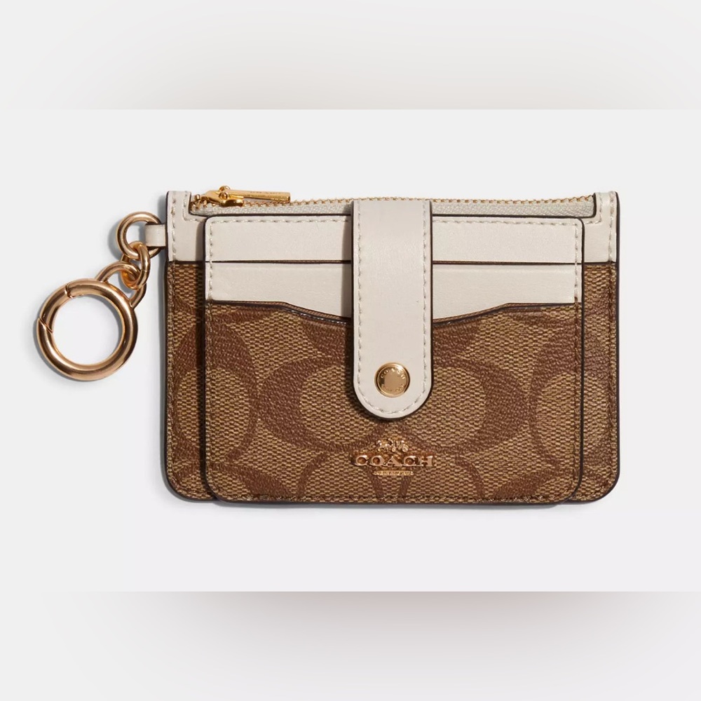 Coach Attachment Card Case Signature canvas